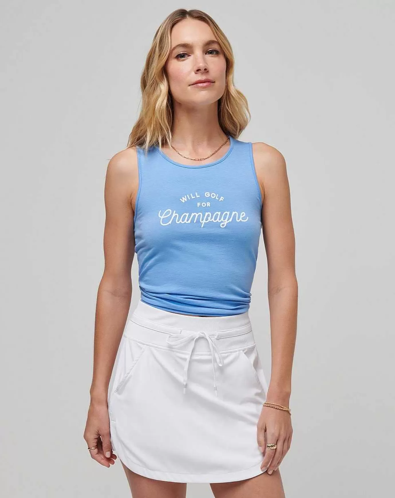 Clearance Travis Mathew Spring Fling Tie Back Tank Cornflower Blue