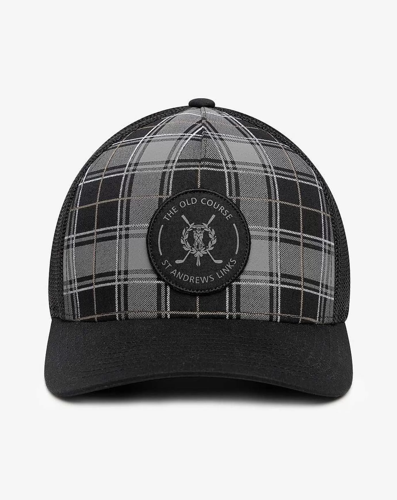 New Travis Mathew St Andrews Highland Plaid Snapback Hat Black