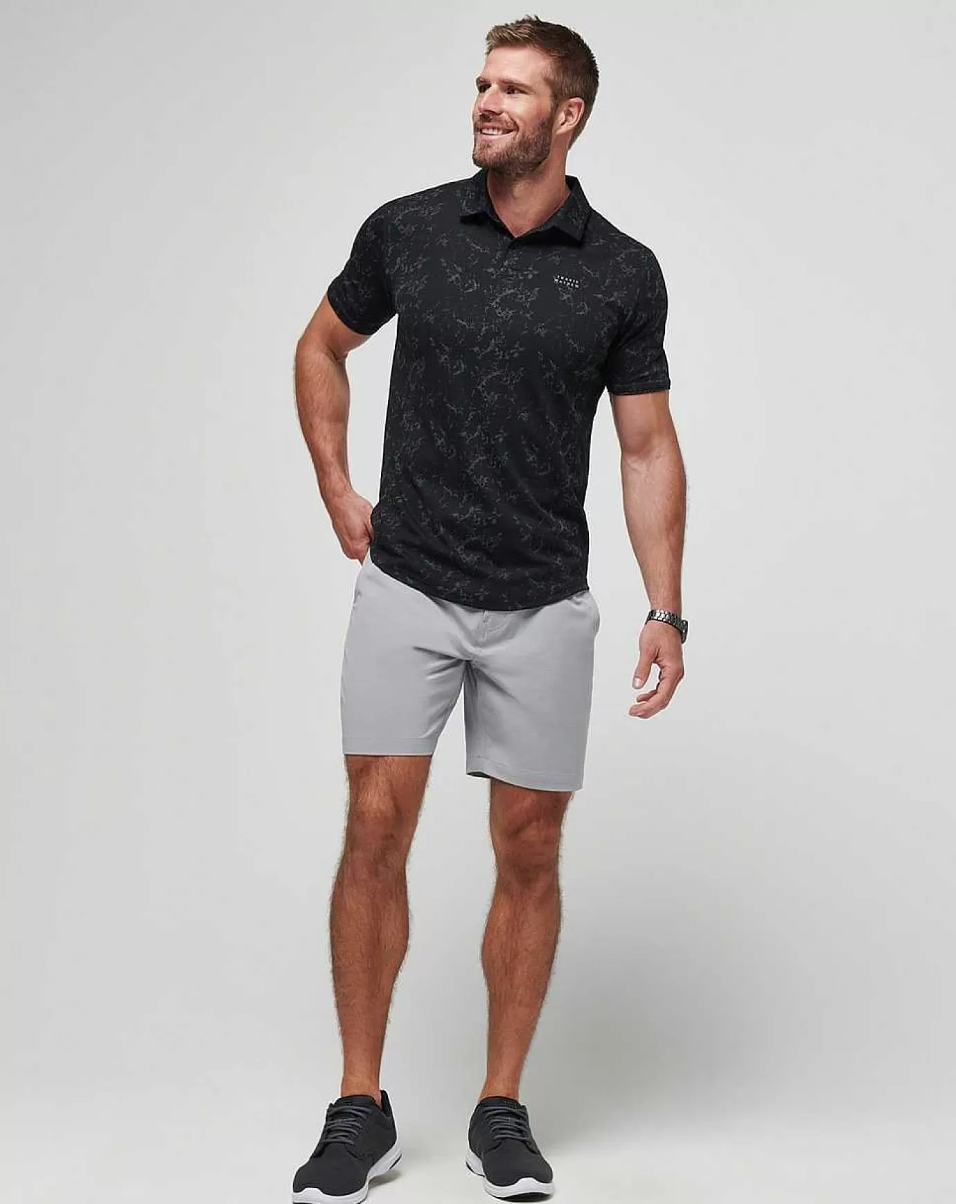 New Travis Mathew Tech Chino Short 8In Heather Sleet