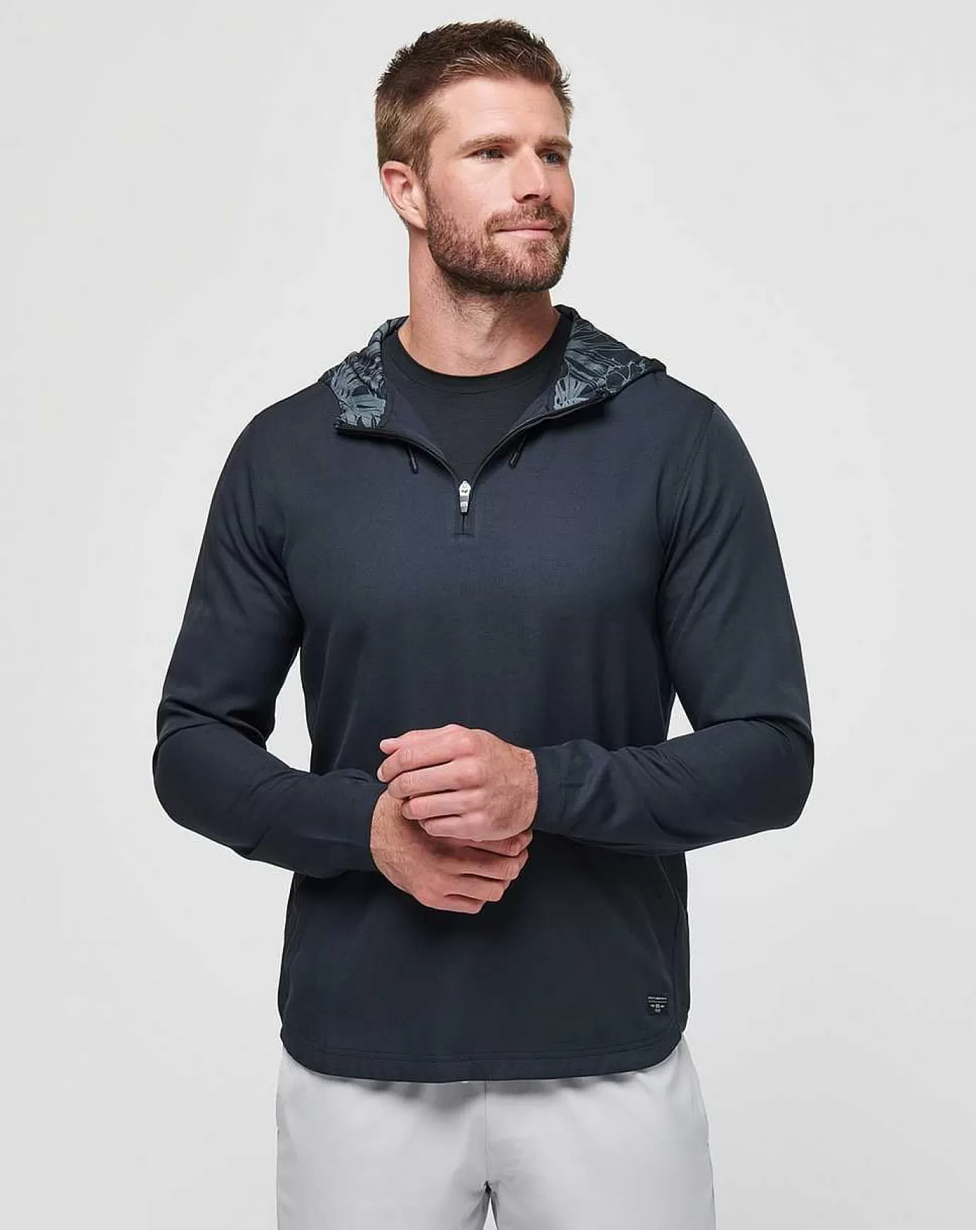 Flash Sale Travis Mathew Tech Hoodie Quarter Zip Black Floral