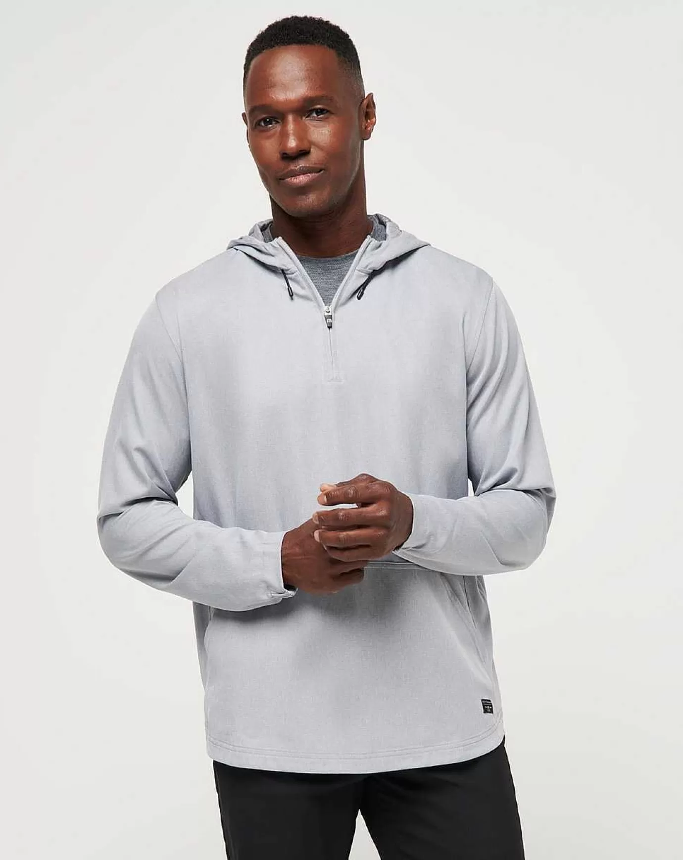 Online Travis Mathew Tech Hoodie Quarter Zip Heather Sleet Floral