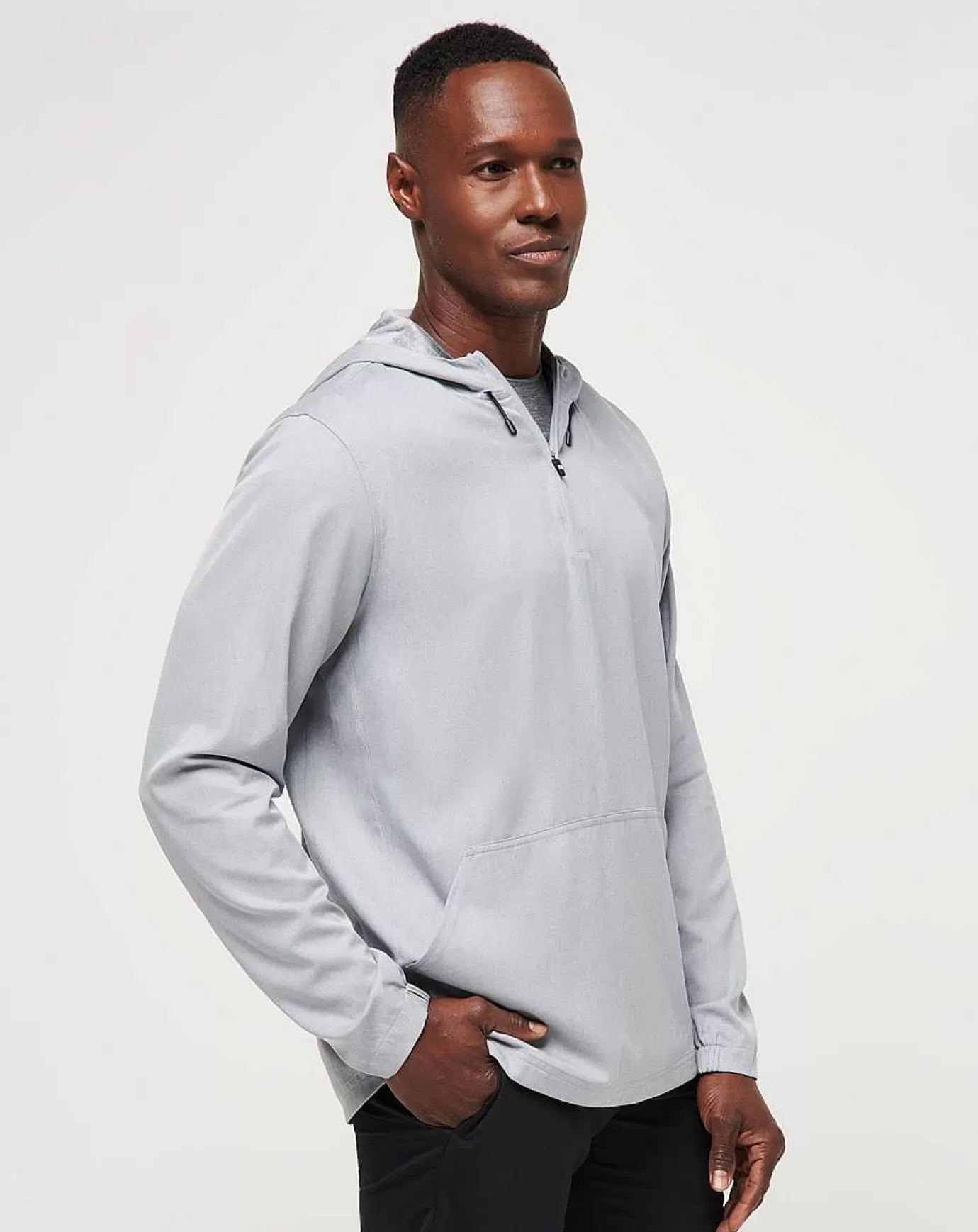 Online Travis Mathew Tech Hoodie Quarter Zip Heather Sleet Floral