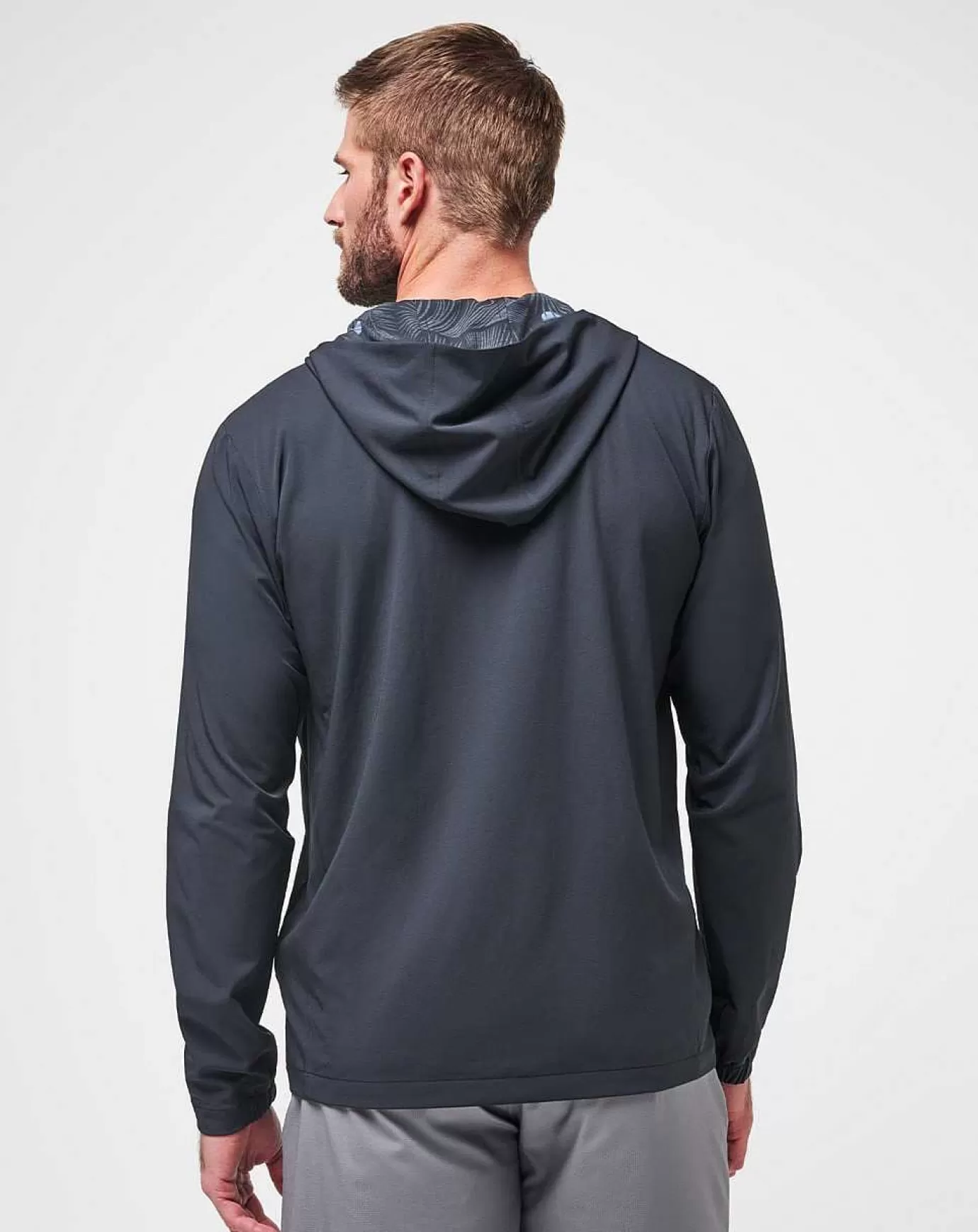 Cheap Travis Mathew Tech Hoodie Striped Full Zip Black