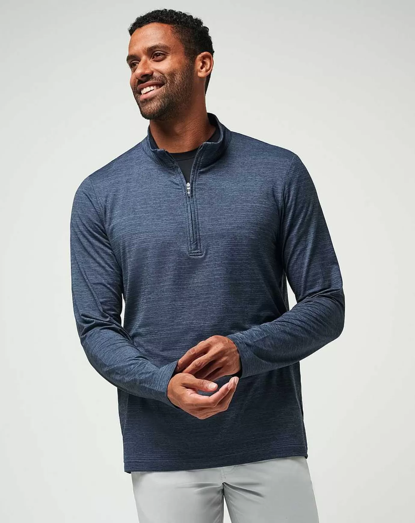 Flash Sale Travis Mathew The Heater Quarter Zip Vintage Indigo/Black