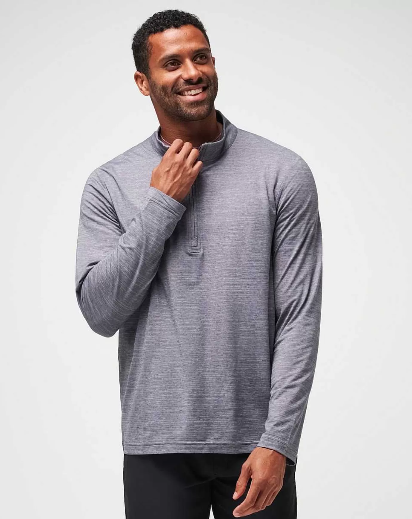 New Travis Mathew The Heater Quarter Zip Sleet/Quiet Shade