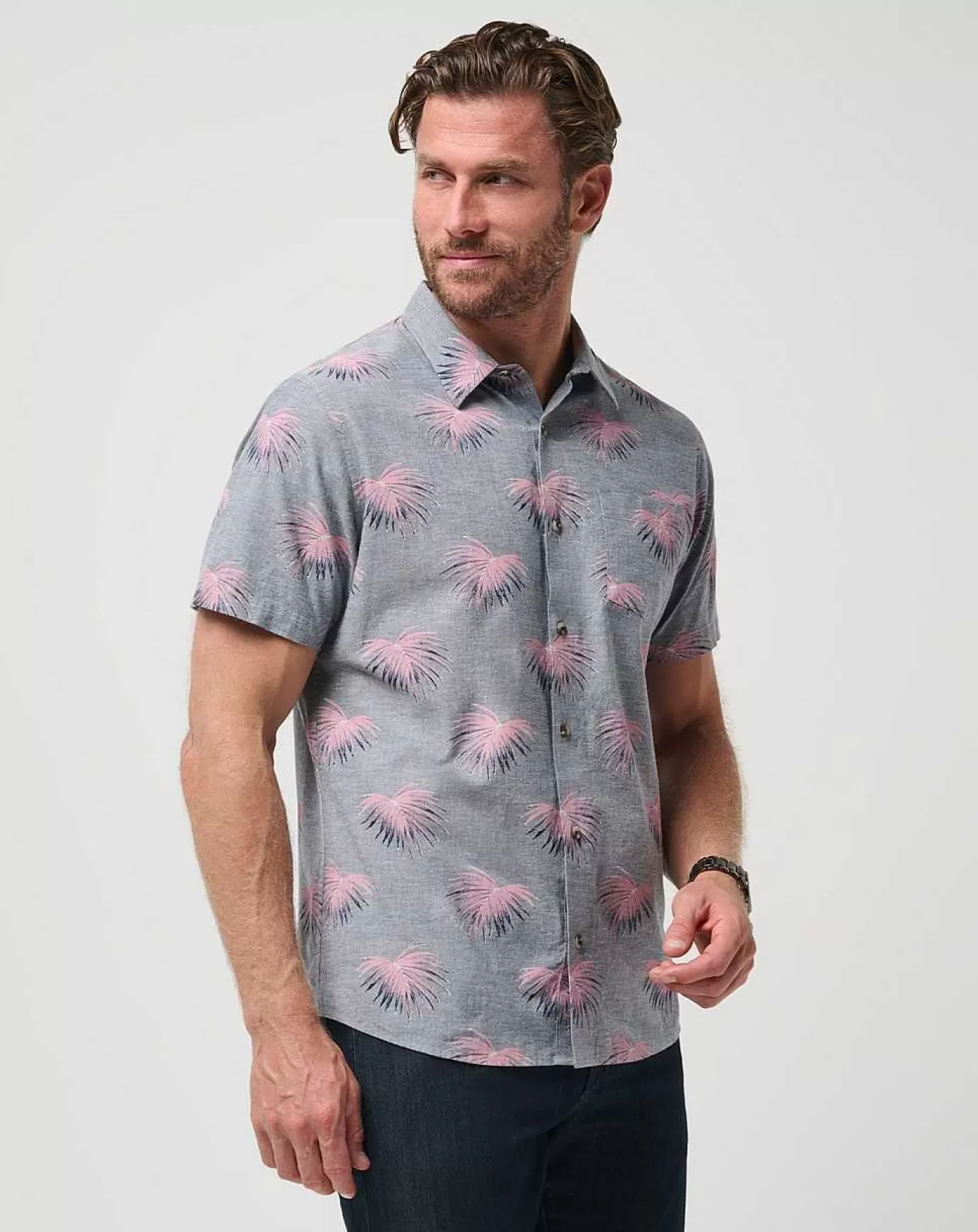 Best Sale Travis Mathew Tip Me Over Button-Up Heather Total Eclipse