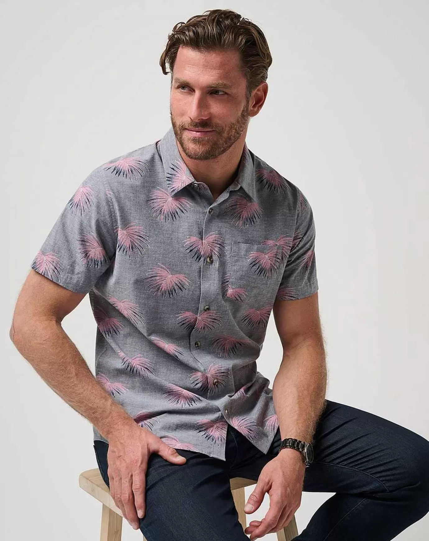 Best Sale Travis Mathew Tip Me Over Button-Up Heather Total Eclipse