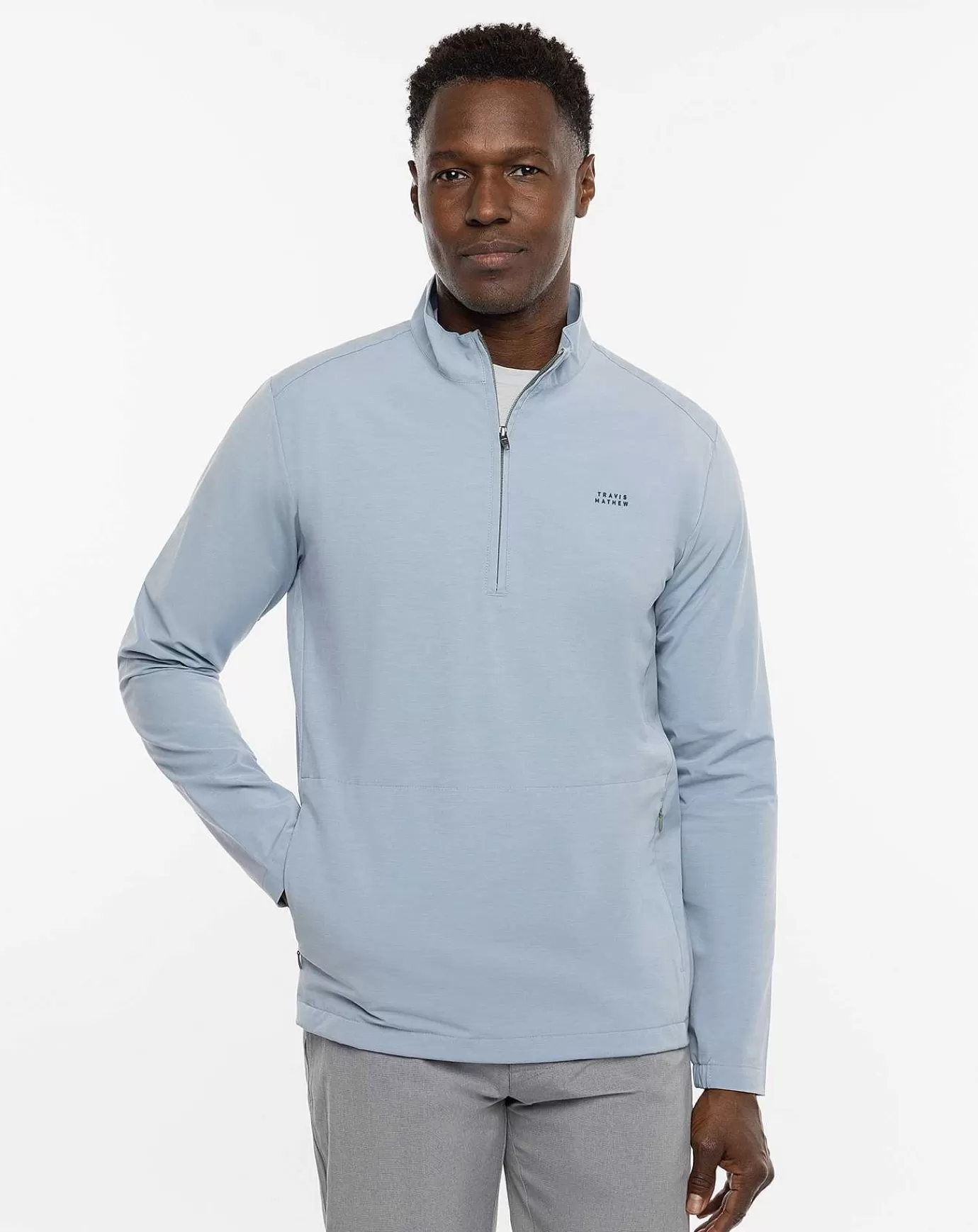 Sale Travis Mathew Twin Fin Quarter Zip Heather Ash Blue