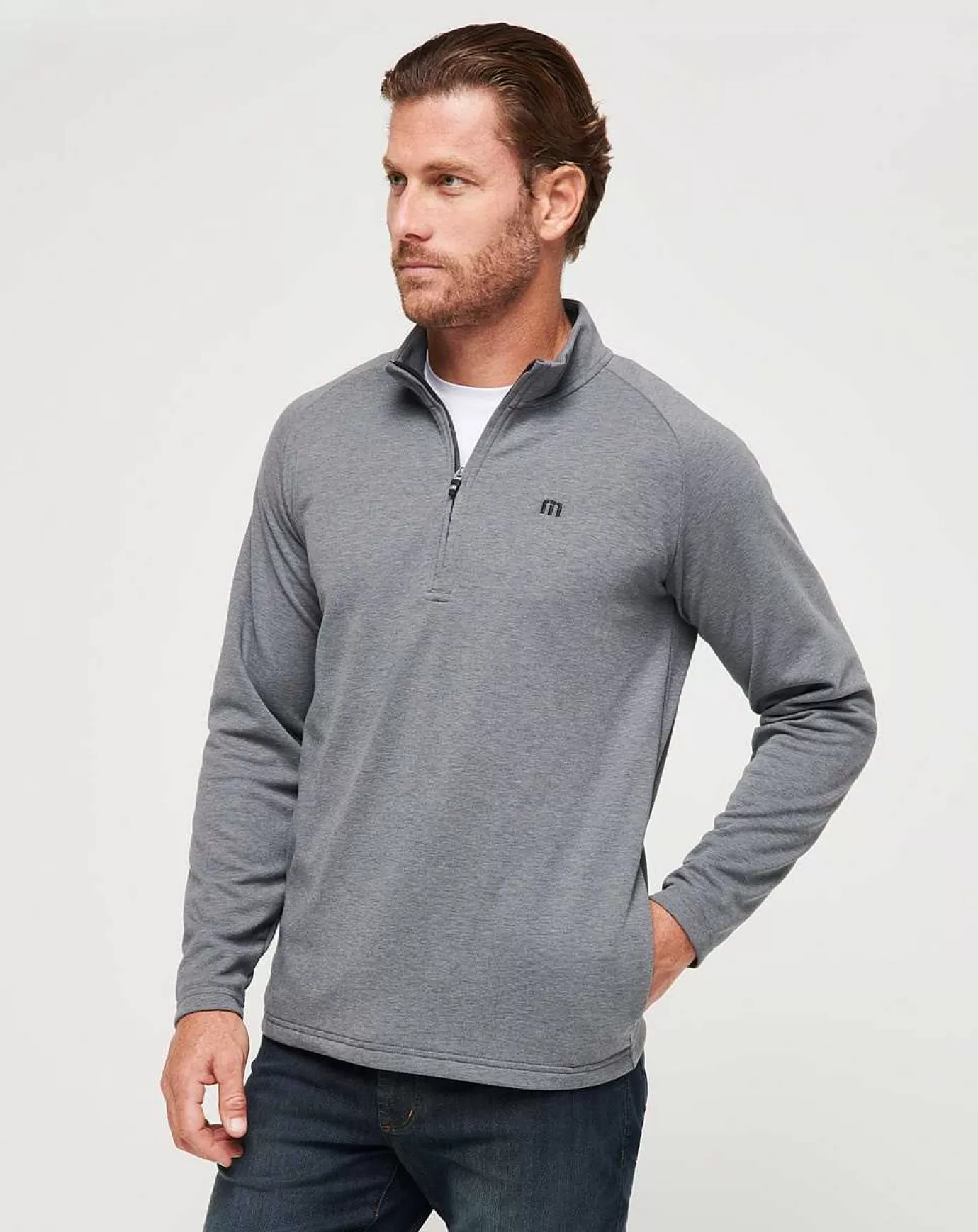 Best Travis Mathew Upgraded Quarter Zip Dark Grey