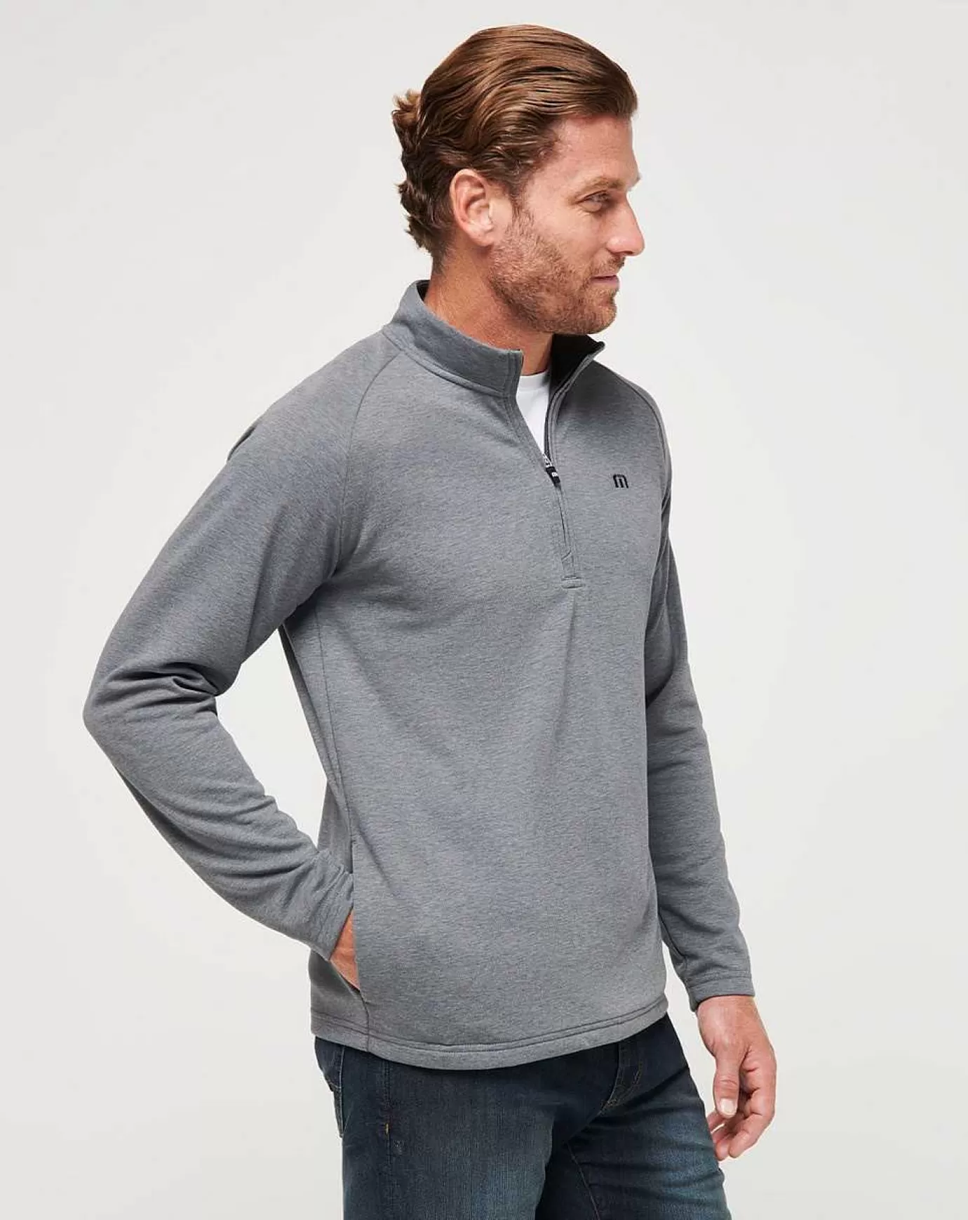 Best Travis Mathew Upgraded Quarter Zip Dark Grey