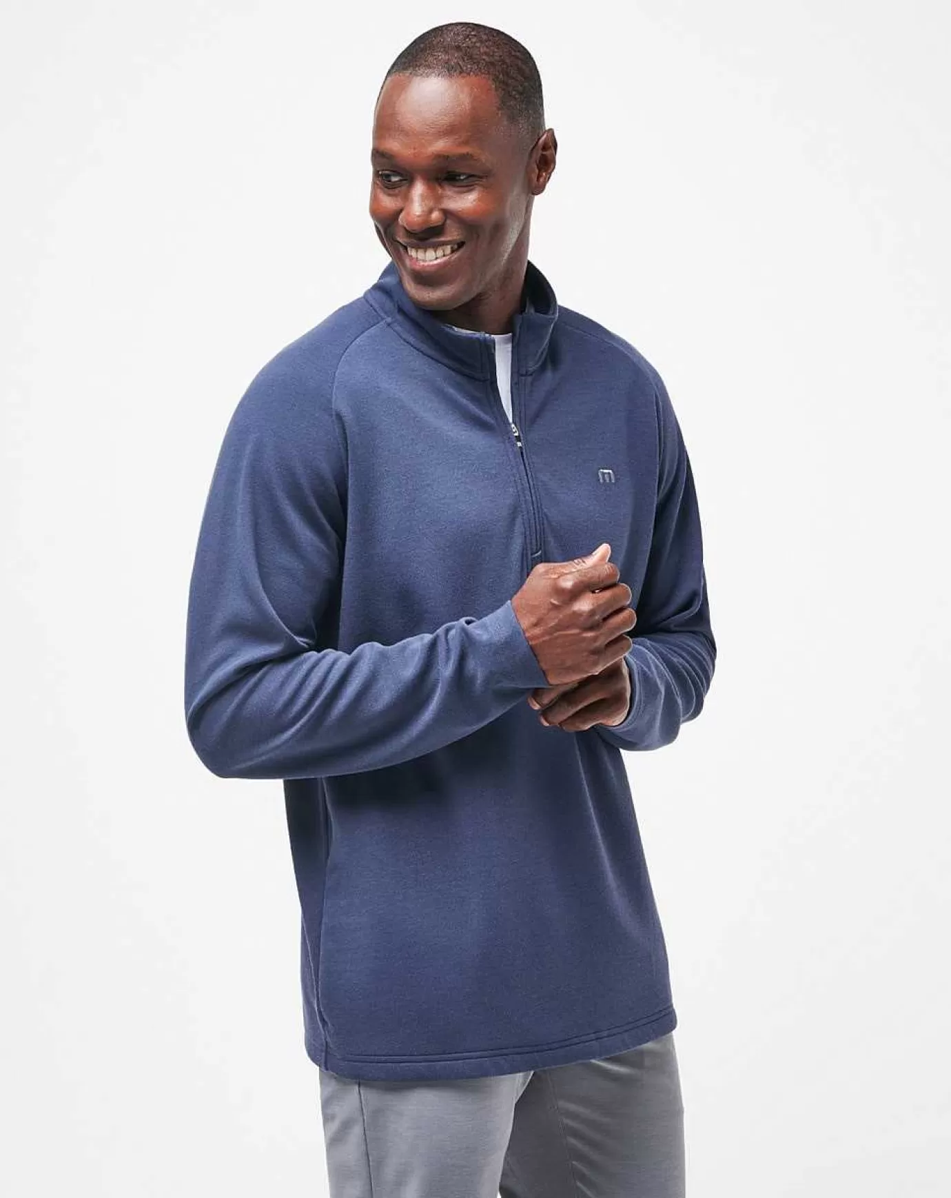 Clearance Travis Mathew Upgraded Quarter Zip Navy