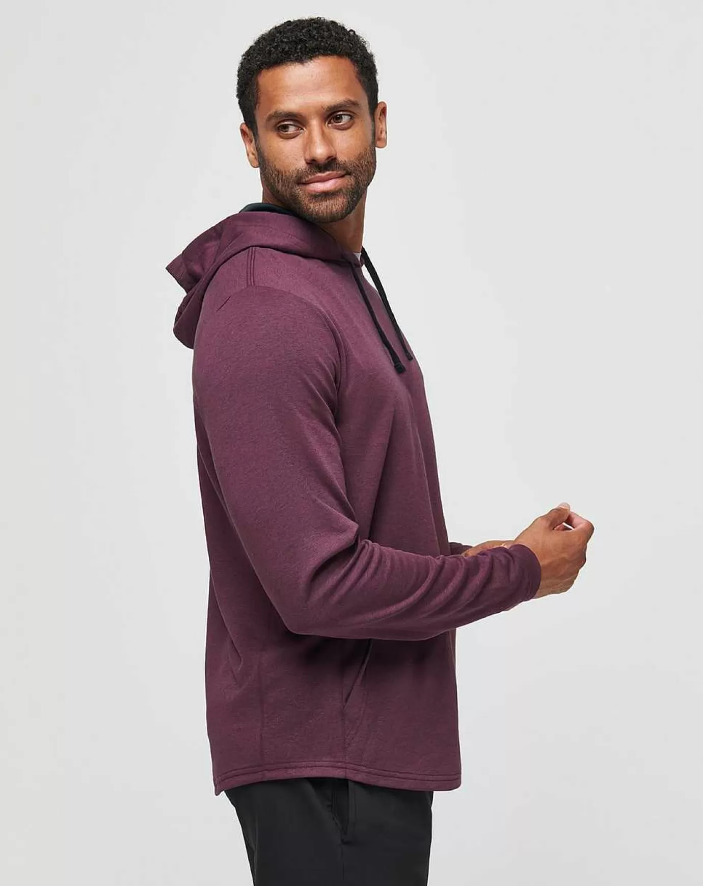 Fashion Travis Mathew Upgraded Tech Hoodie Heather Mauve Wine