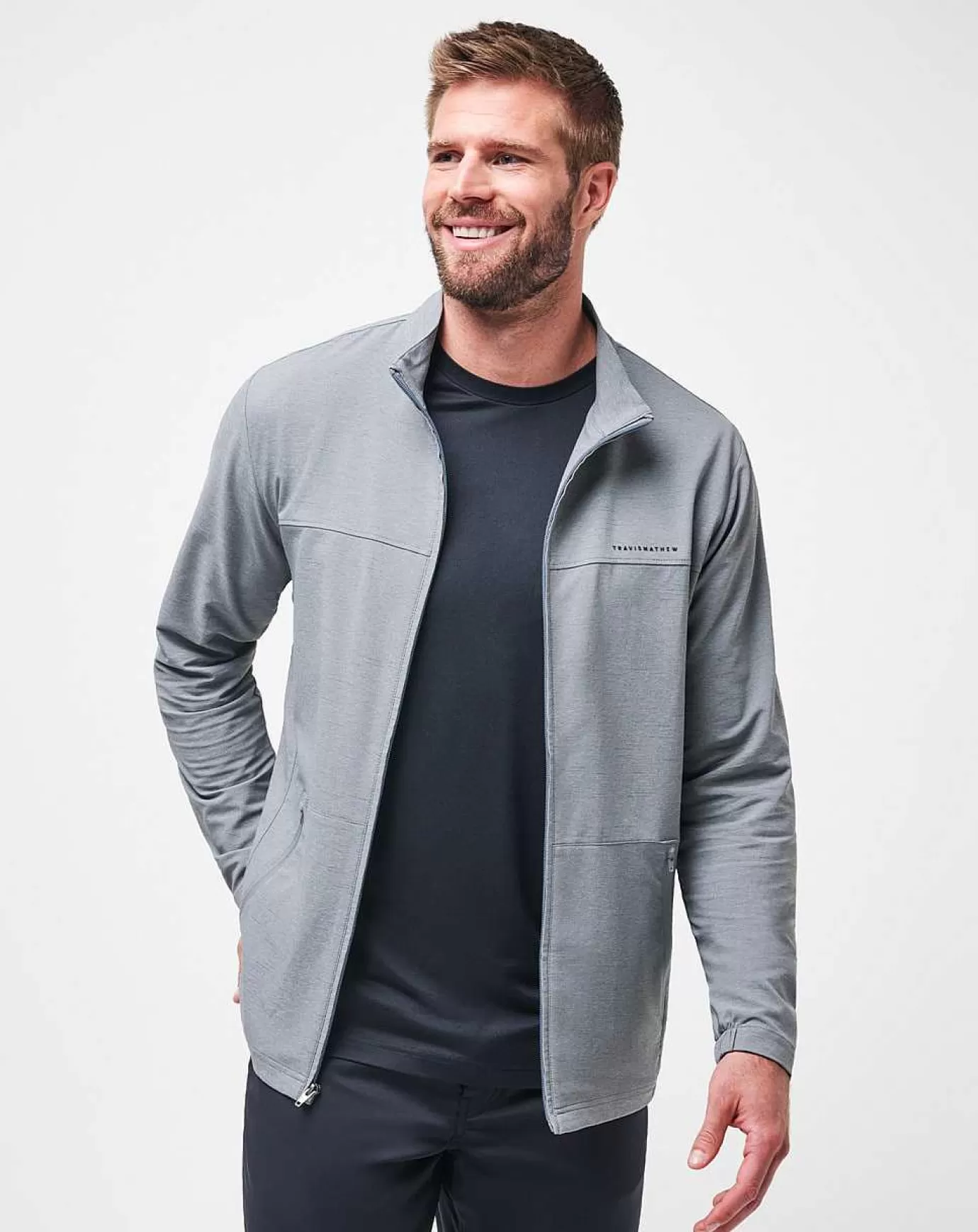 Flash Sale Travis Mathew Valley View Full Zip Heather Grey