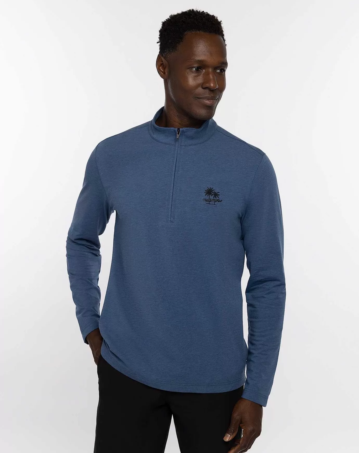 Discount Travis Mathew Washington Quarter Zip Heather Estate Blue