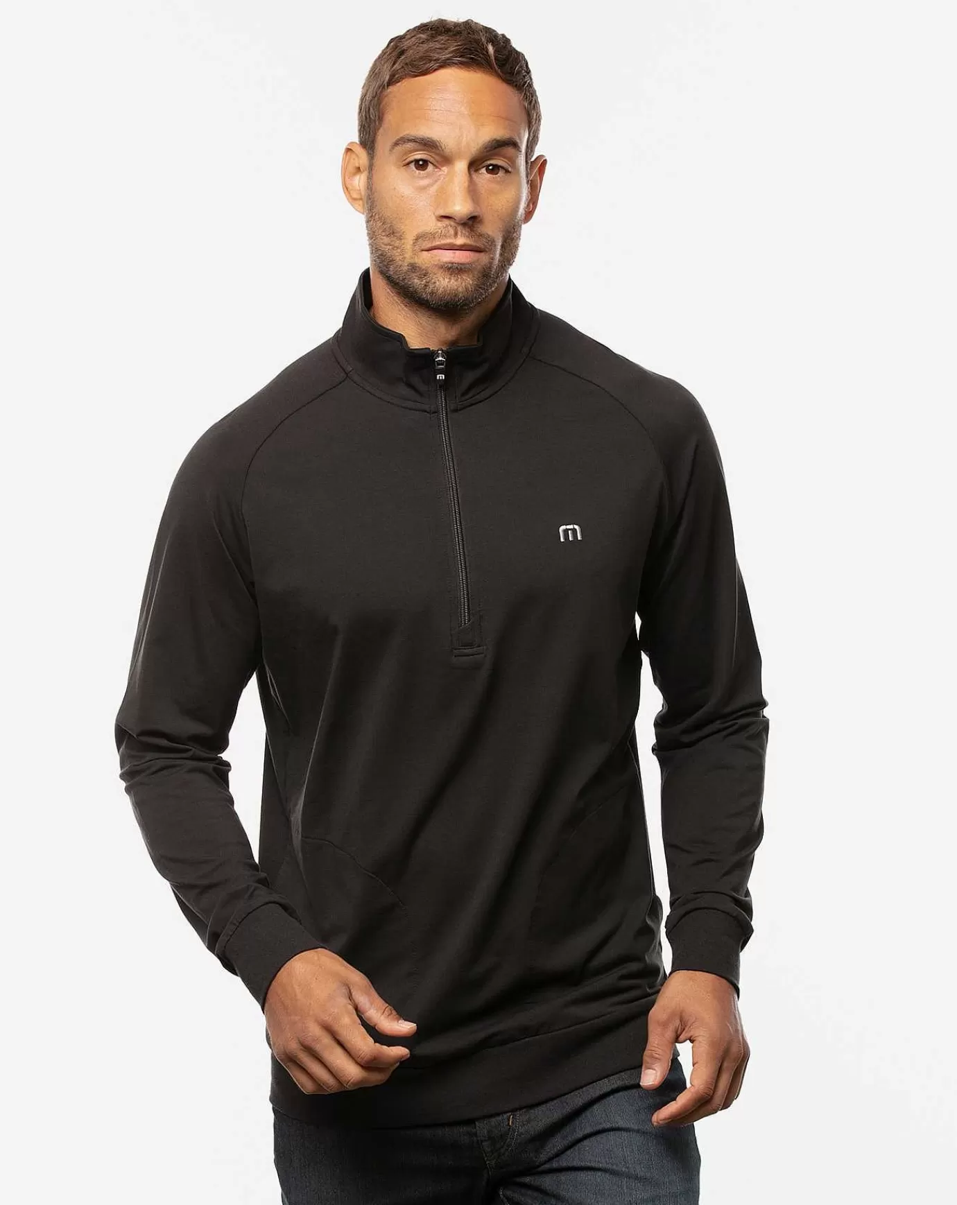 New Travis Mathew Zachary Quarter Zip Black