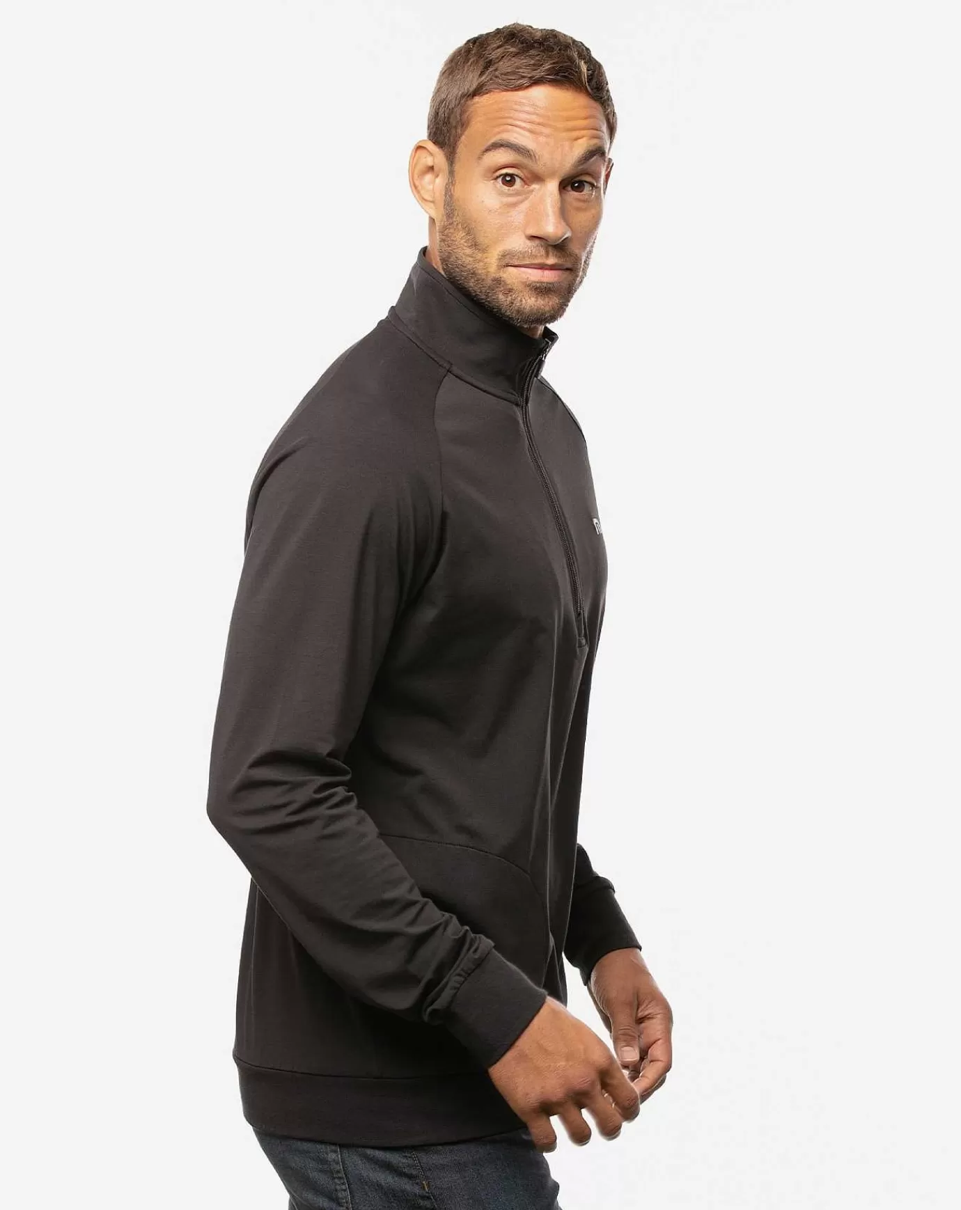 New Travis Mathew Zachary Quarter Zip Black